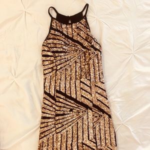 Black & gold sequins dress